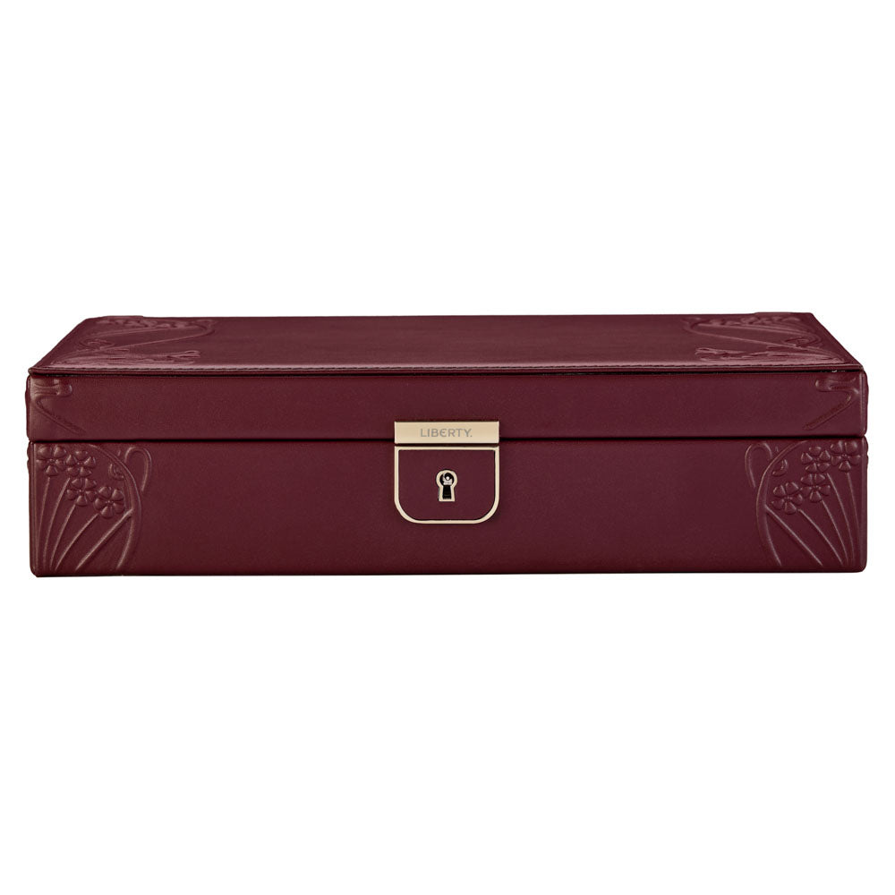 Schmuckschatulle Wolf X Liberty Ianthe Medium Jewelry Box Farbe Bordeaux frontal