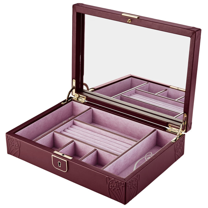 Schmuckschatulle Wolf X Liberty Ianthe Medium Jewelry Box Farbe Bordeaux geöffnet