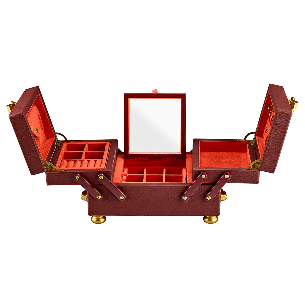 Wolf x Marla Aaron Baby Everything Box Farbe Burgundy geöffnet frontal