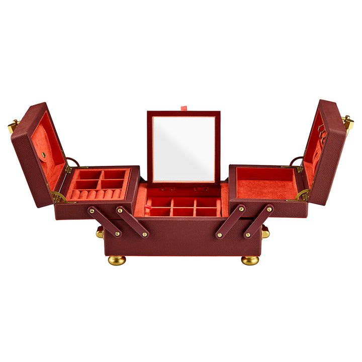 Wolf x Marla Aaron Baby Everything Box Farbe Burgundy geöffnet frontal