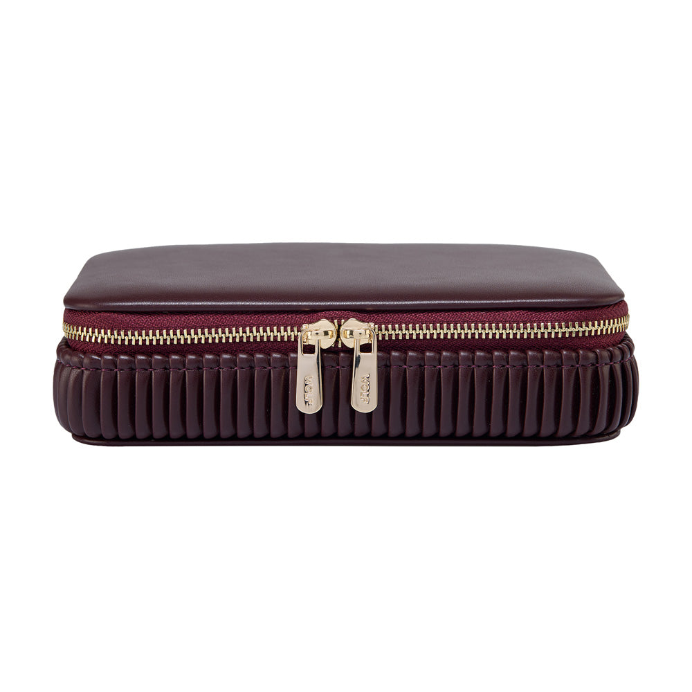 Schmuckkästchen WOLF Bella Zip Farbe Bordeaux frontal