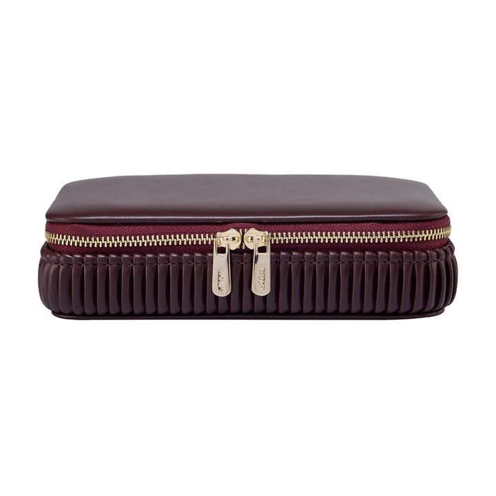 Schmuckkästchen WOLF Bella Zip Farbe Bordeaux frontal