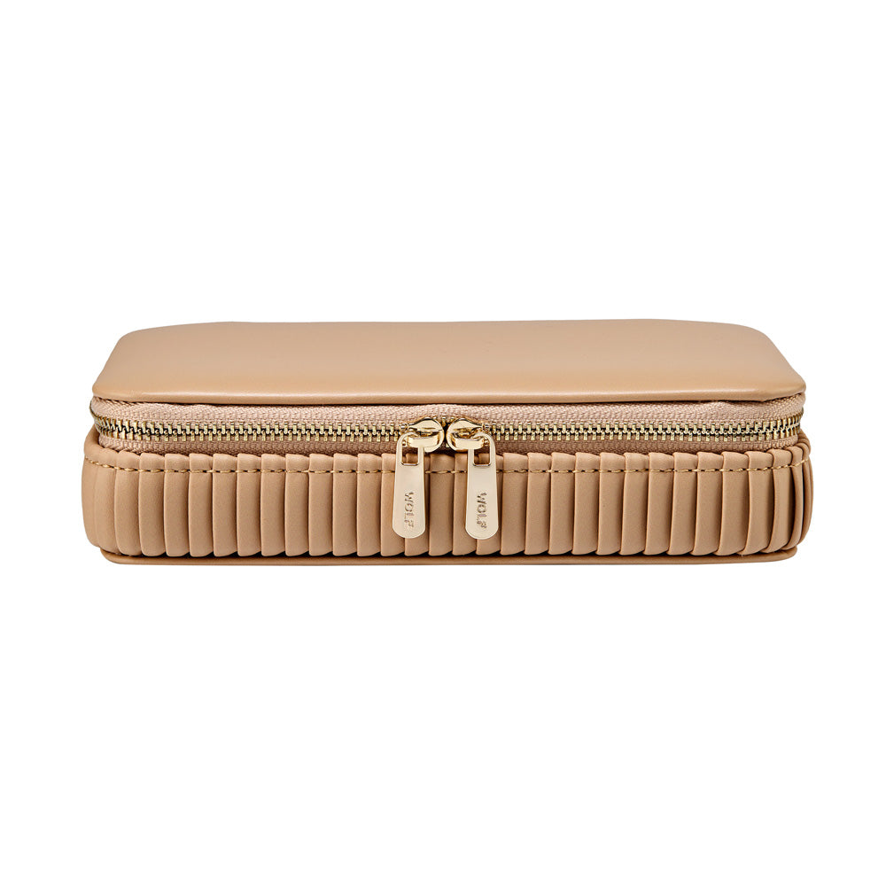 Schmuckkästchen WOLF Bella Zip Farbe Mocha frontal