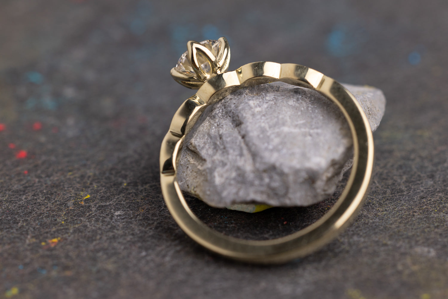 Verlobungsring Vorsteckring 585er Gelbgold Belle