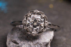 Unikat Verlobungsring 950er Platin Continental