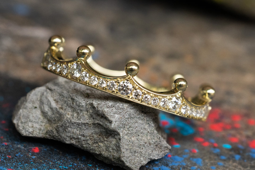 Verlobungsring Vorsteckring 585er Gelbgold Crown