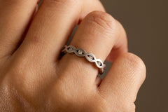 Unikat Verlobungsring Vorsteckring 950er Platin Infinity an Hand