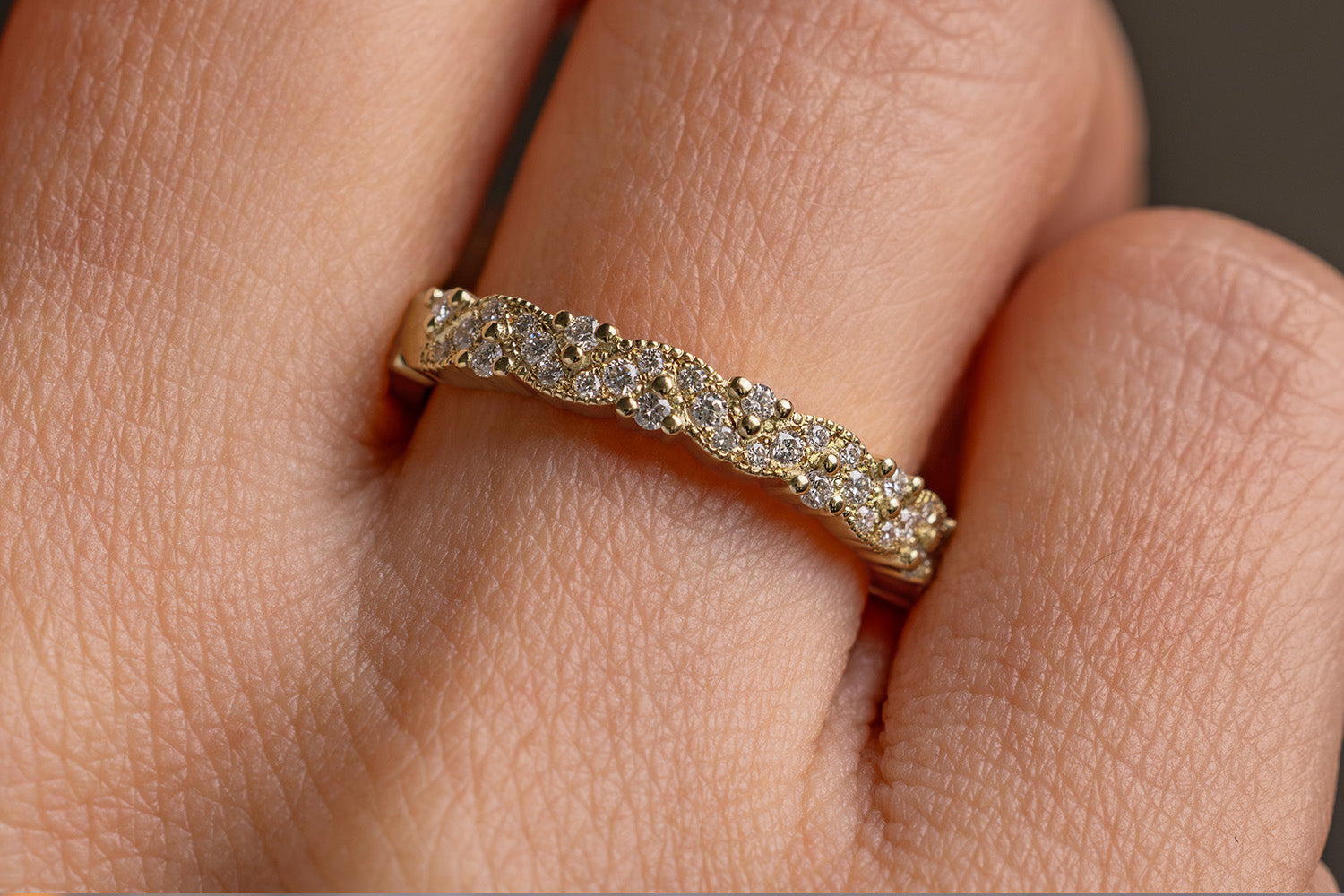 Verlobungsring Vorsteckring 585er Gelbgold Adeline Hand