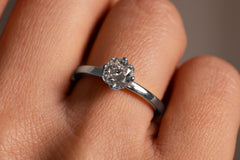 Verlobungsring Vorsteckring 950er Palladium Aurelie Hand