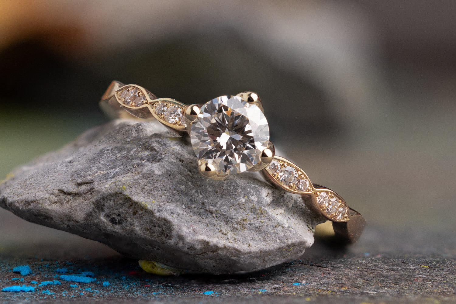 Verlobungsring Vorsteckring 585er Rotgold Belle