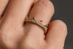 Verlobungsring Vorsteckring 585er Gelbgold Crown Hand