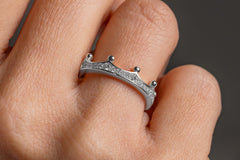 Verlobungsring Vorsteckring 950er Platin Crown Hand