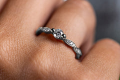 Verlobungsring Vorsteckring 750er Weissgold Elise Hand
