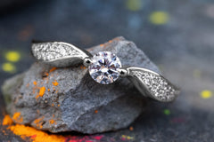 Verlobungsring Vorsteckring 950er Palladium Schnatz