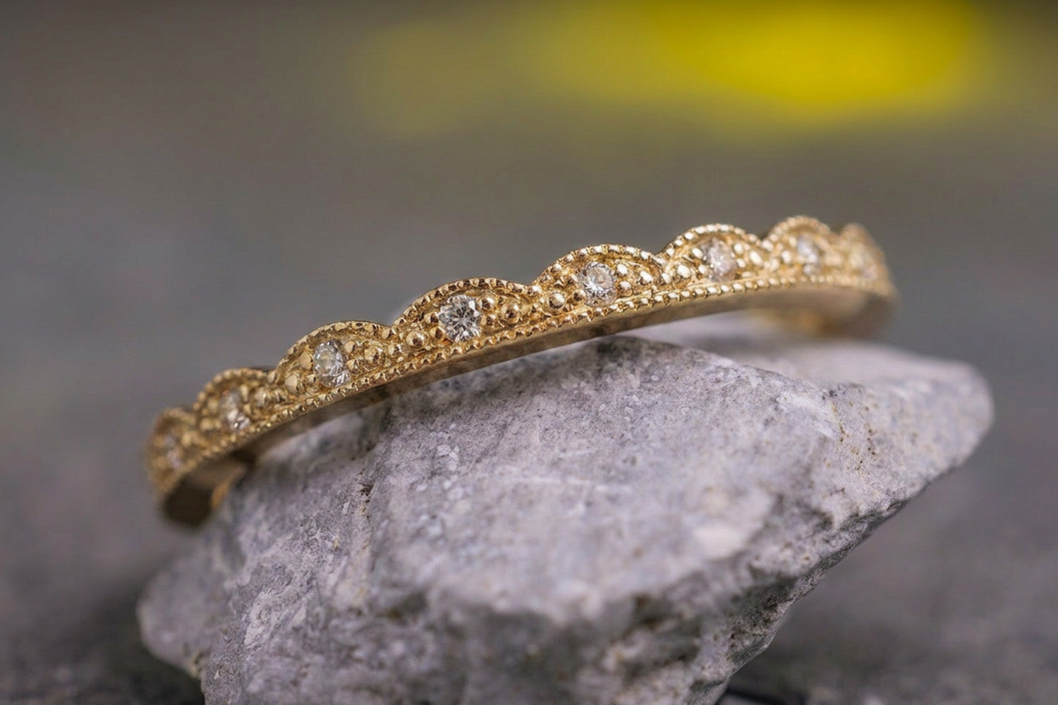 Verlobungsring Vorsteckring 750er Gelbgold Spitze