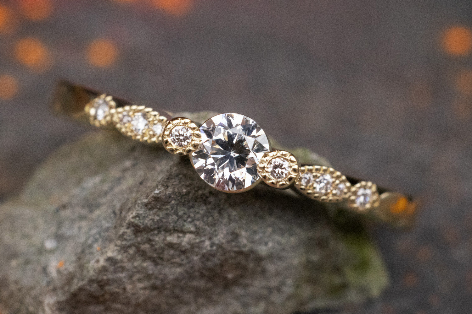 Verlobungsring Vorsteckring 585er Gelbgold Vintage Secret