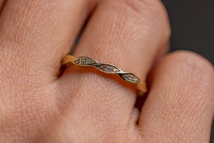 Verlobungsring Vorsteckring 750er Gelbgold Vintage Flower Hand
