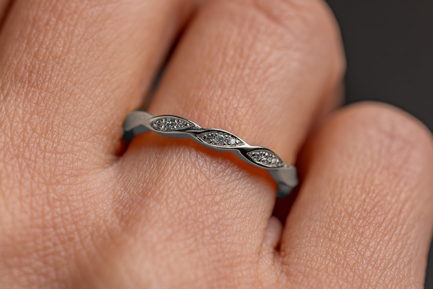 Verlobungsring Vorsteckring 750er Weissgold Vintage Flower Hand