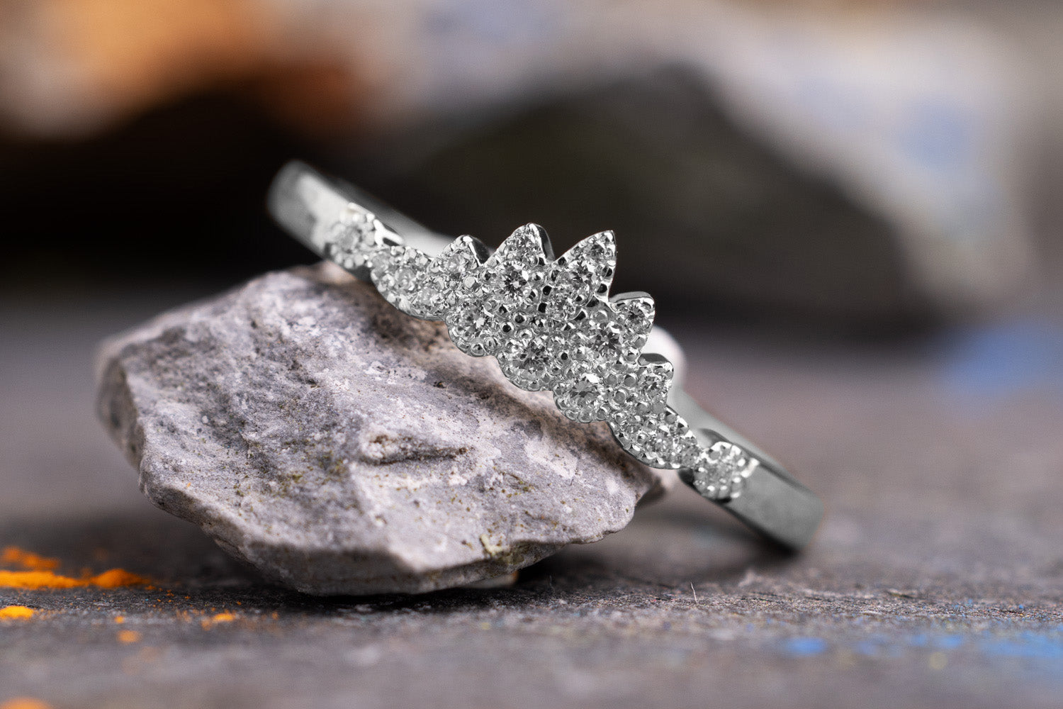 Verlobungsring Vorsteckring 950er Palladium Waterlily
