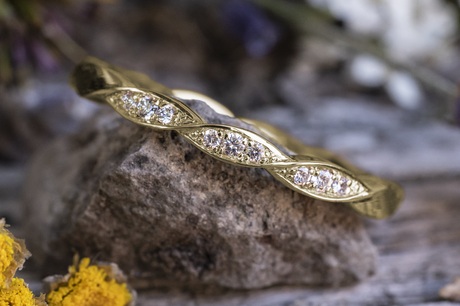 Verlobungsring Vorsteckring 585er Gelbgold Vintage Flower