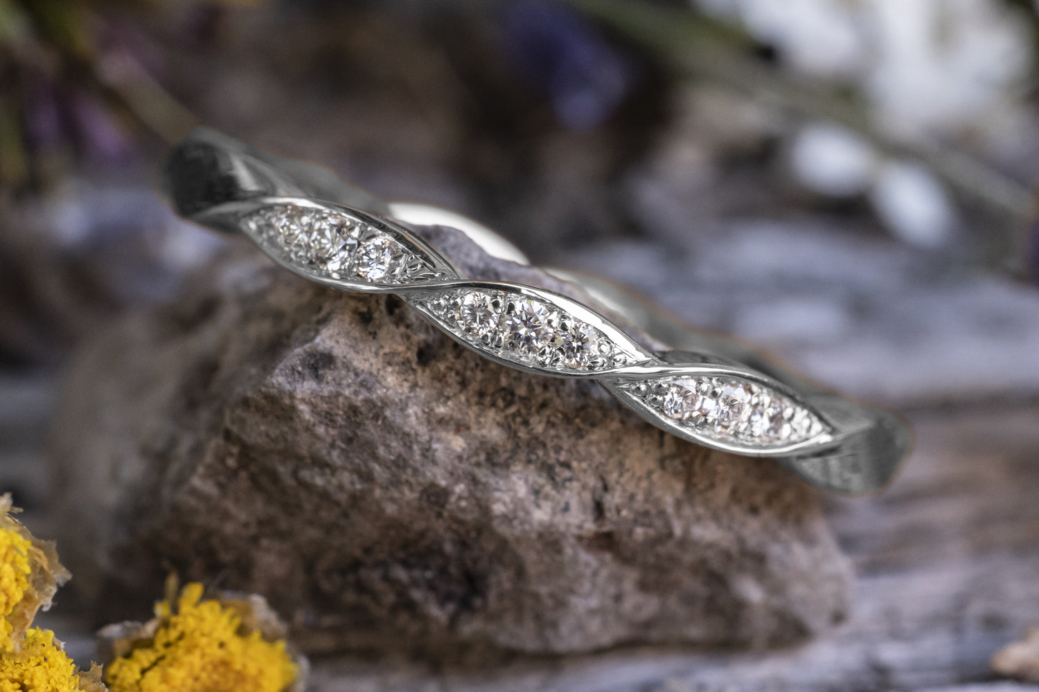 Verlobungsring Vorsteckring 950er Platin Vintage Flower