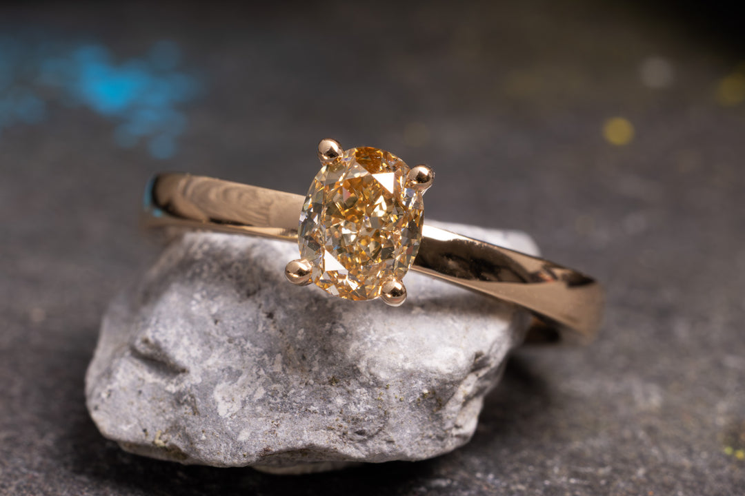 Unikat Verlobungsring Vorsteckring 750er Roségold Peach