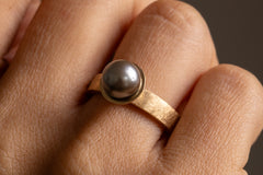Unikat Verlobungsring Vorsteckring 750er Roségold  Pearl 1 an Hand