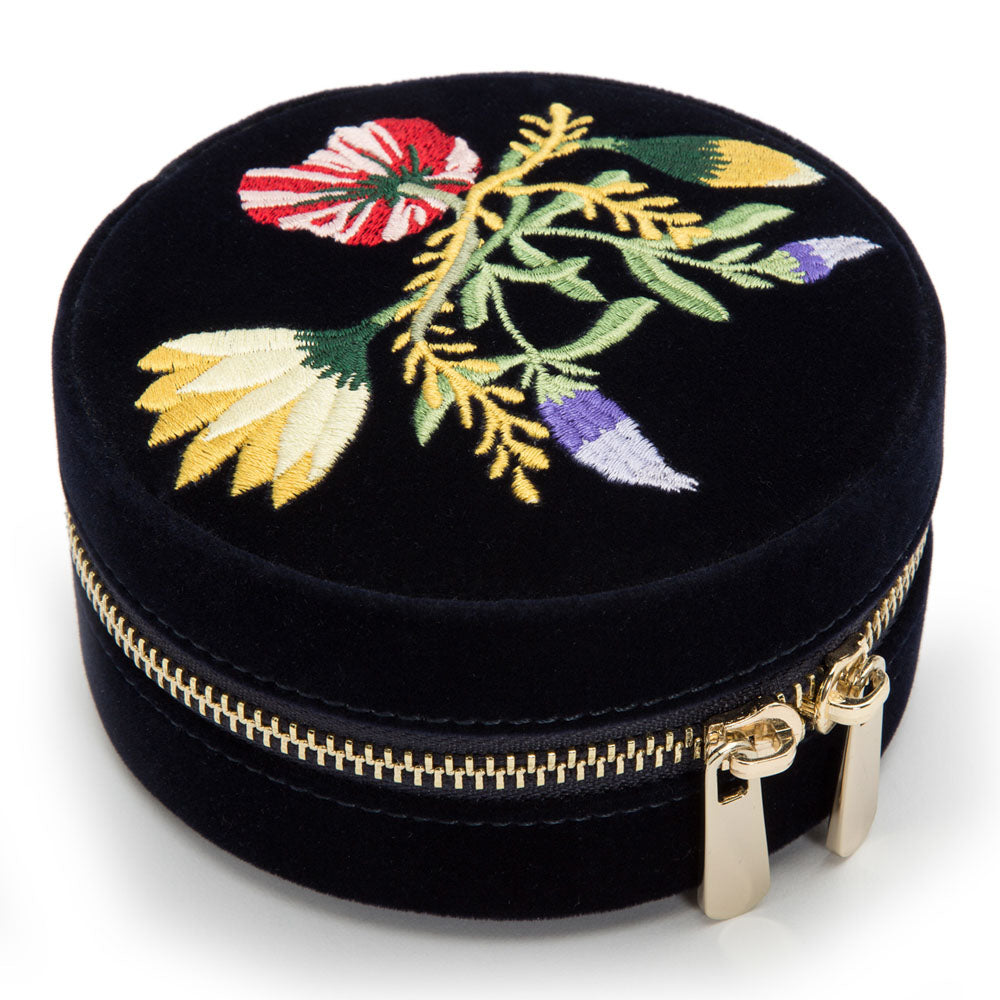 Schmuckbox samt WOLF Travelcase Zoe Travelround indigo seitlich