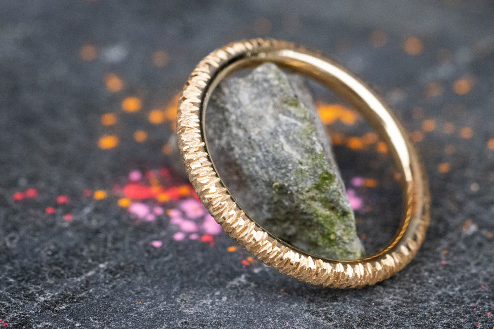 Verlobungsring Vorsteckring 750er Gelbgold Räubertochter seitlich