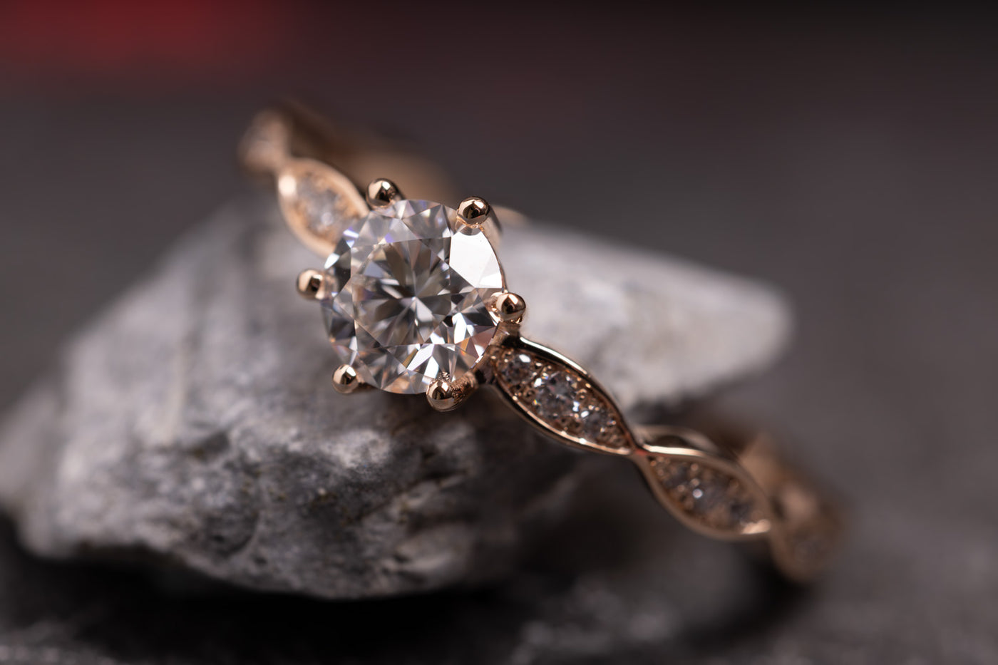 Verlobungsring 585er Rotgold Rosalie