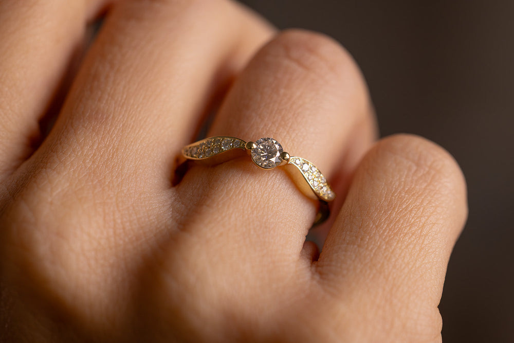 Verlobungsring Vorsteckring 585er Gelbgold Schnatz an Hand