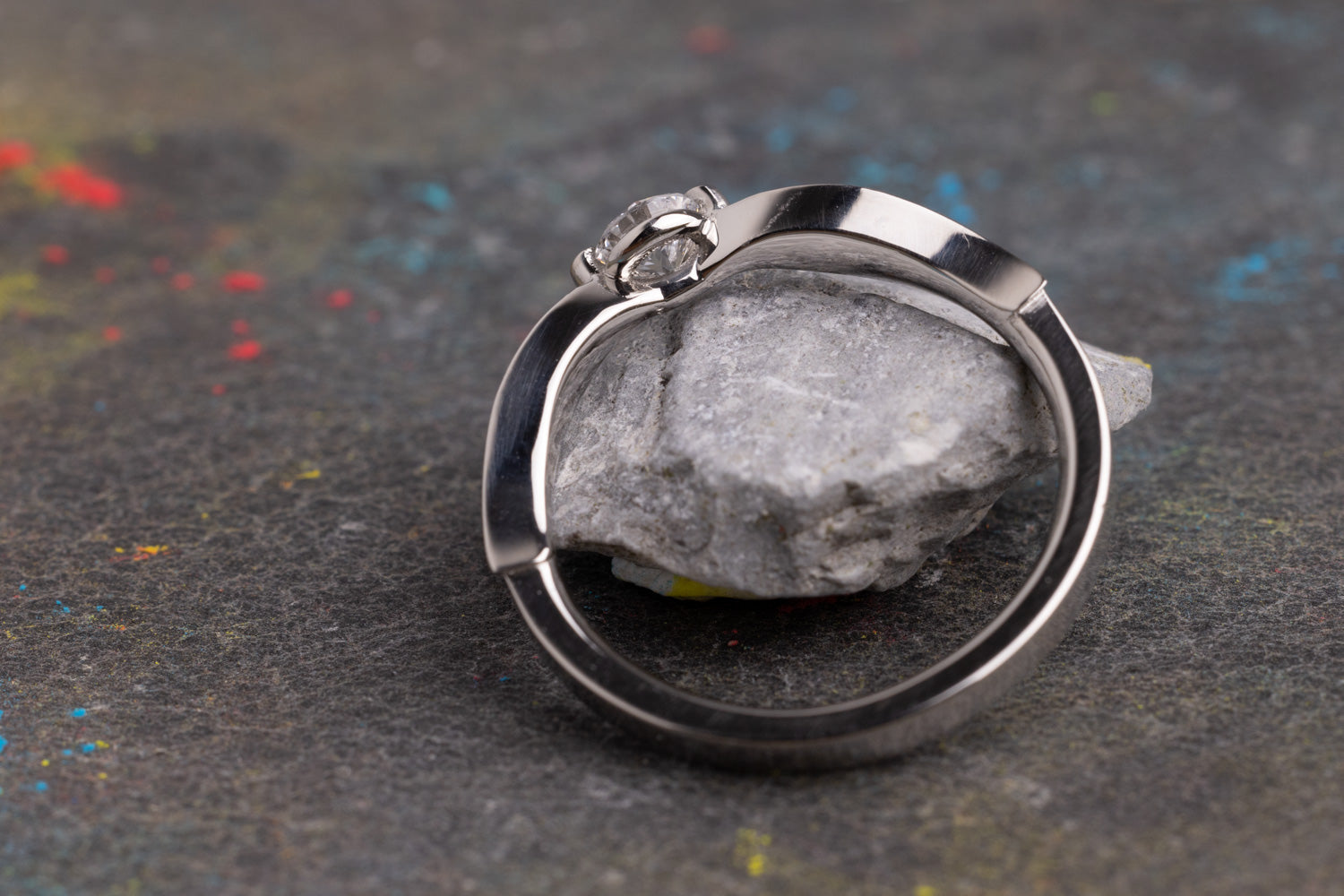 Verlobungsring Vorsteckring 585er Weissgold Schnatz