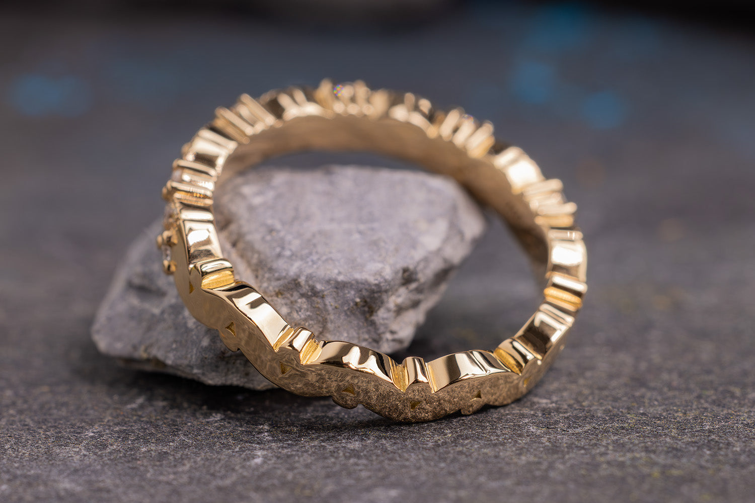 Verlobungsring Vorsteckring 750er Gelbgold Adeline seitlich