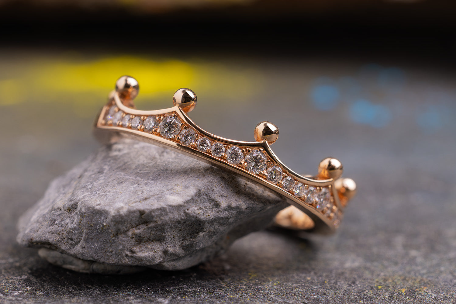 Verlobungsring Vorsteckring 585er Rotgold Crown