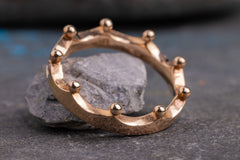 Verlobungsring Vorsteckring 585er Rotgold Crown seitlich