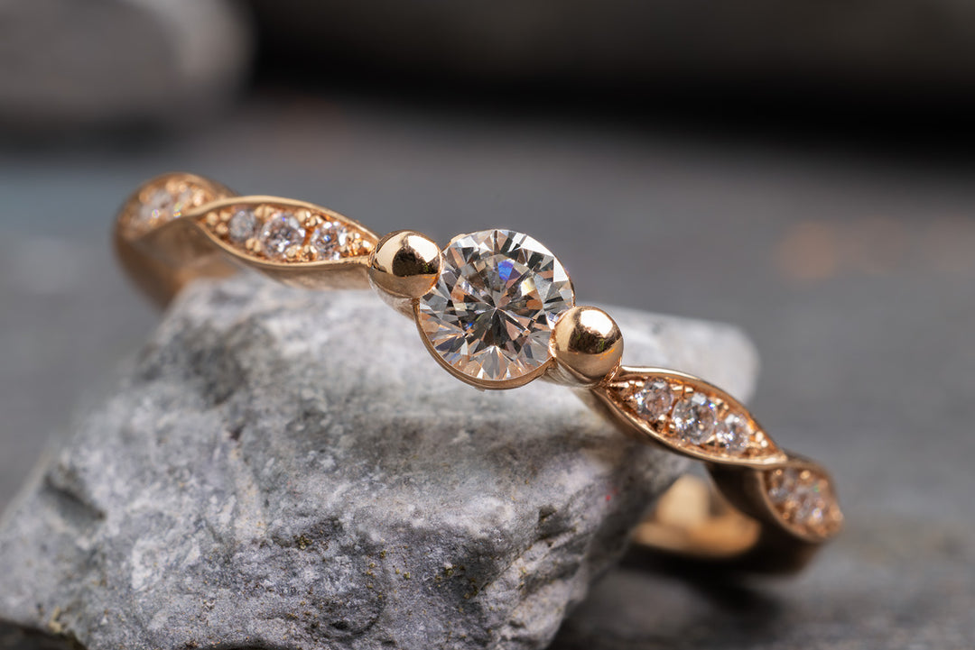 Verlobungsring Vorsteckring 585er Rotgold Elise