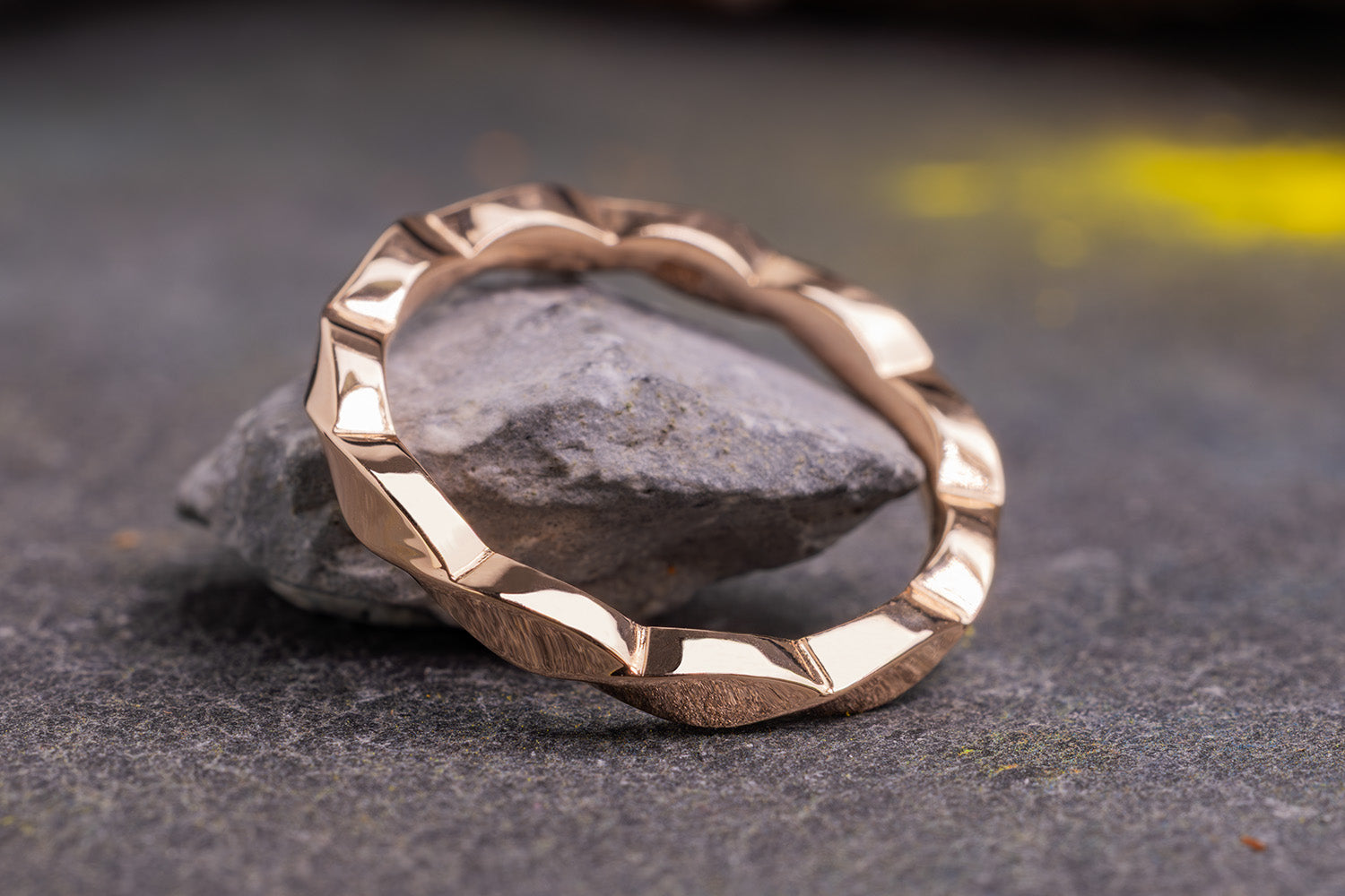Verlobungsring Vorsteckring 585er Rotgold Vintage Flower seitlich