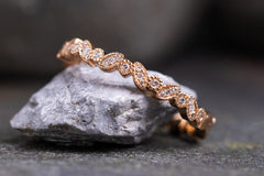 Verlobungsring Vorsteckring aus 585er Rotgold Drnröschen Small Front 