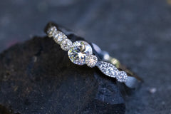 Verlobungsring Vorsteckring 950er Platin Vintage Secret