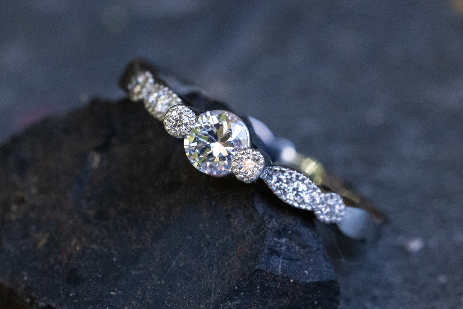 Verlobungsring Vorsteckring 950er Platin Vintage Secret
