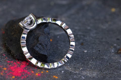 Verlobungsring Vorsteckring 950er Platin Vintage Secret seitlich