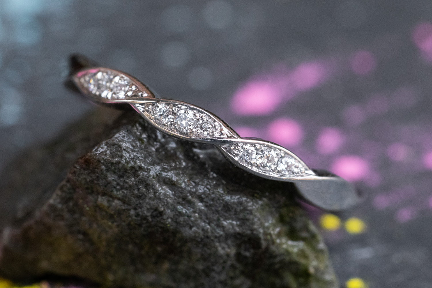 Verlobungsring Vorsteckring 750er Weissgold Vintage Flower