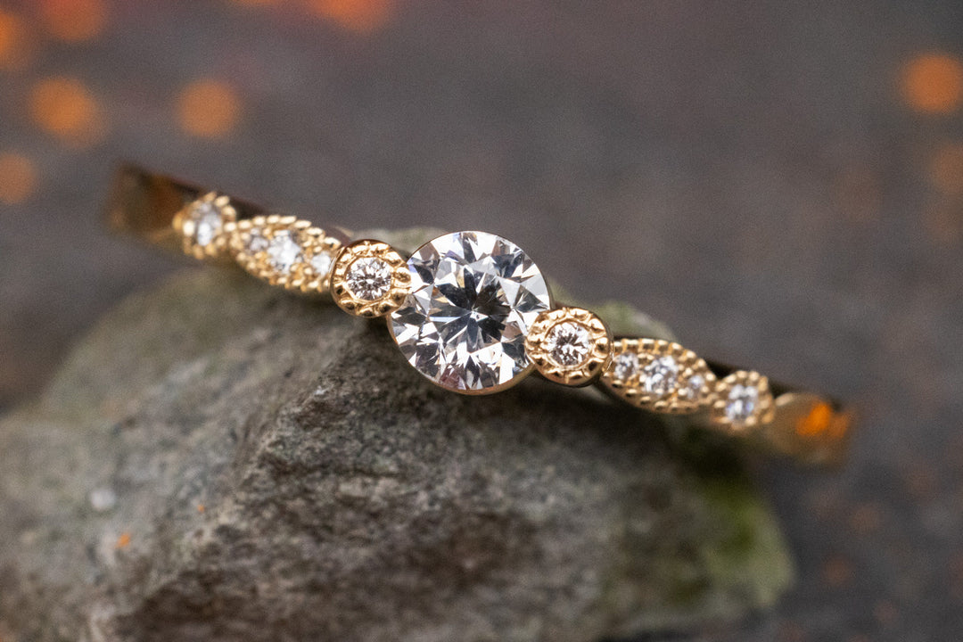 Verlobungsring Vorsteckring 750er Gelbgold Vintage Secret