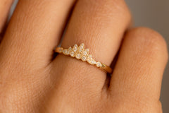 Verlobungsring Vorsteckring 750er Gelbgold Waterlily