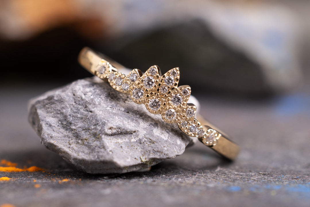 Verlobungsring Vorsteckring 750er Gelbgold Waterlily