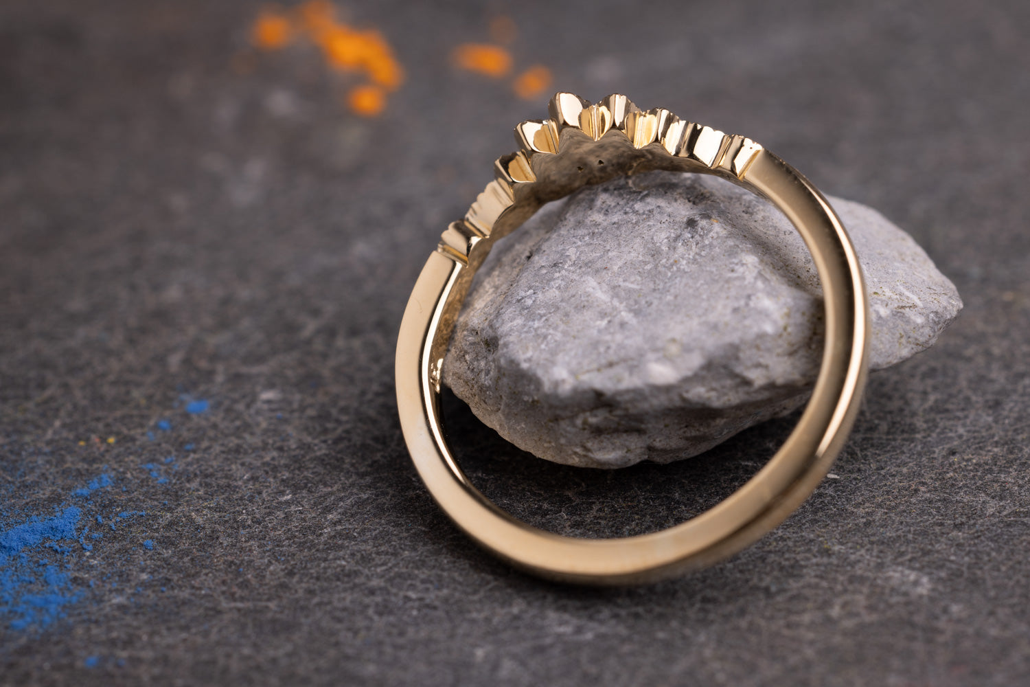 Verlobungsring Vorsteckring 750er Gelbgold Waterlily seitlich