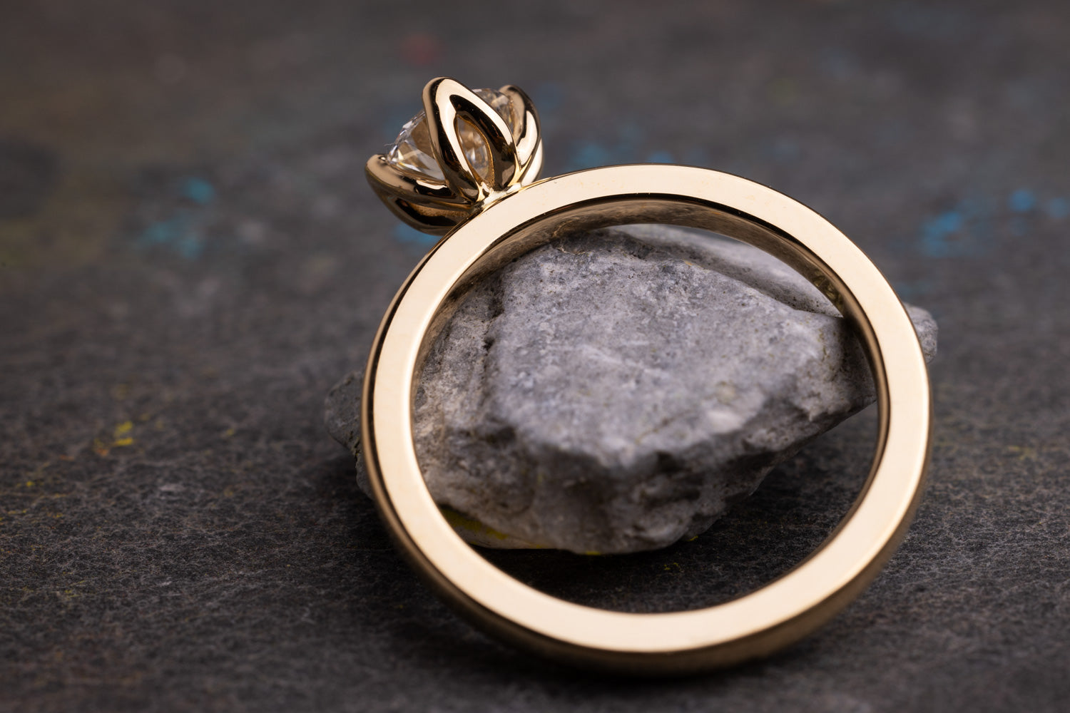 Verlobungsring Vorsteckring 750er Gelbgold Little Sophie seitlich