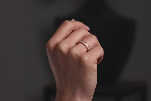 Verlobungsring Vorsteckring 585er Rotgold Crown Handmodel