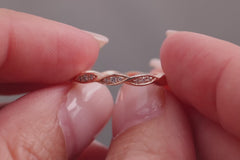Verlobungsring Vorsteckring 585er Rotgold Vintage Flower 360 Grad Ansicht