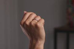 Verlobungsring Vorsteckring 585er Weissgold Grenzenlos Schlicht Handmodel